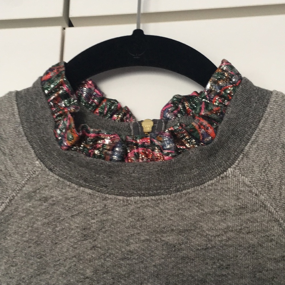 J.Crew Metallic Ruffle Sweatshirt - Picture 2 of 4